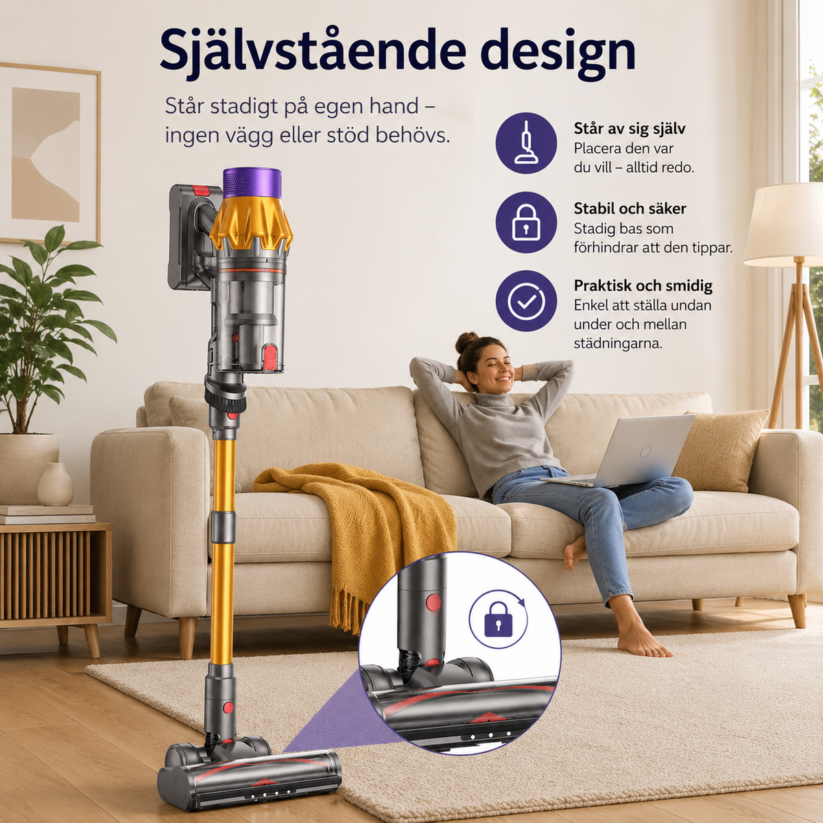 Norrd V18 Sladdlös Dammsugare - 550W 50 kPa - Skaftdammsugare